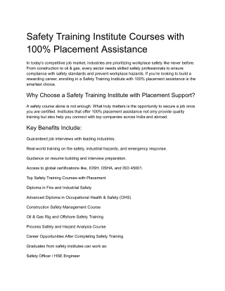 Safety Training Institute Courses with 100% Placement Assistance (2)