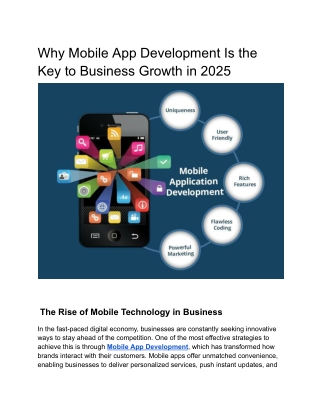 Why Mobile App Development Is the Key to Business Growth in 2025