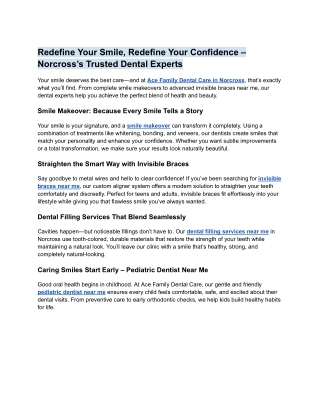 Redefine Your Smile, Redefine Your Confidence – Norcross’s Trusted Dental Experts