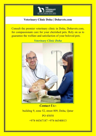 Veterinary Clinic Doha | Dohavets.com