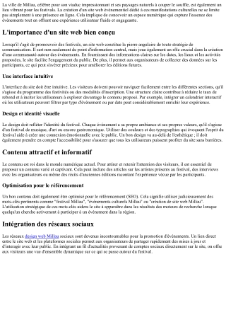Création d'un site événementiel pour les festivals de Millau