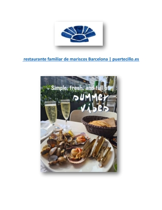 restaurante familiar de mariscos Barcelona | puertecillo.es