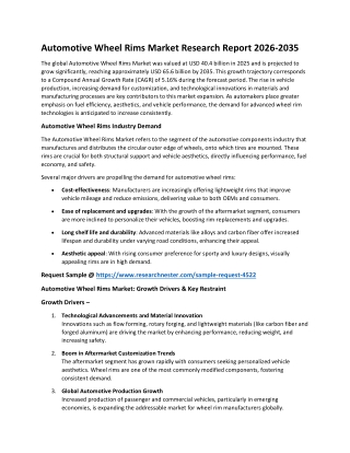 Automotive Wheel Rims Market Trends & Growth Drivers