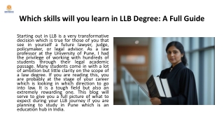 Which skills will you learn in LLB Degree
