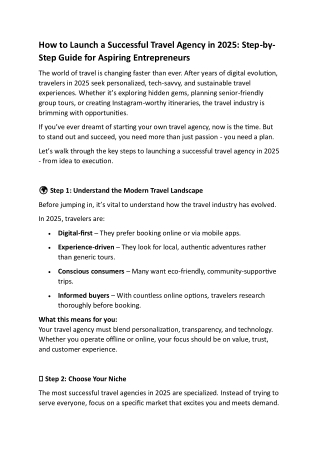 How to Launch a Successful Travel Agency in 2025: Step-by-Step Guide