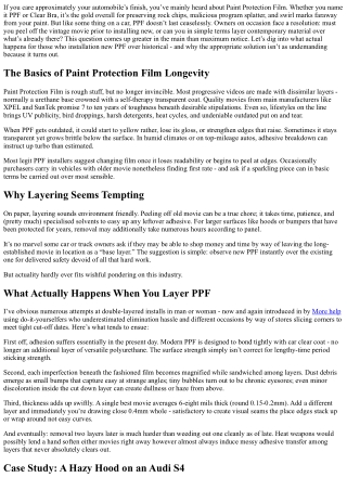 Can You Install a New Layer of PPF Over Old Material?