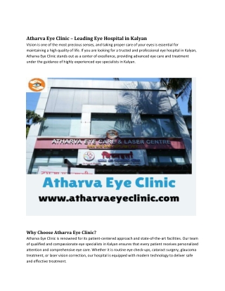 Best Eye Hospital in Kalyan | Expert Eye Specialist in Kalyan