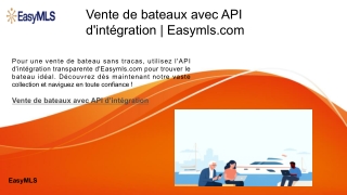 Vente de bateaux avec API d'intégration | Easymls.com