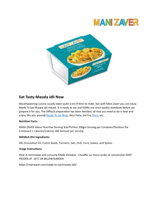 Eat Tasty Masala Idli Now