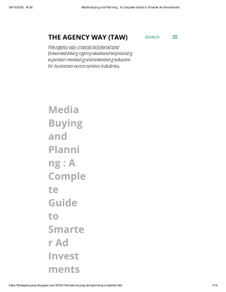 Media Buying and Planning : A Complete Guide to Smarter Ad Investments