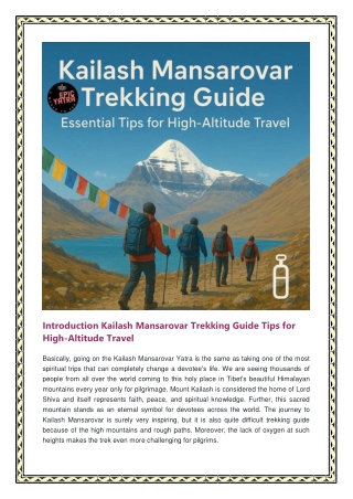 Kailash Mansarovar Trekking Guide Tips for High-Altitude Travel