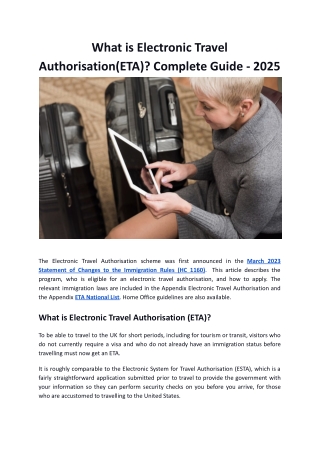 What is Electronic Travel Authorisation(ETA) - Complete Guide - 2025
