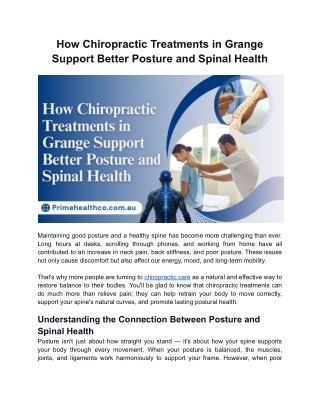 How Chiropractic Treatments in Grange Support Better Posture and Spinal Health