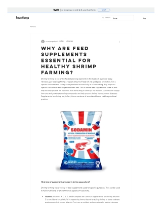 why are feed supplements essential for healthy shrimp farming