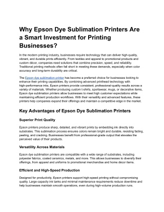 Epson Dye Sublimation Printers