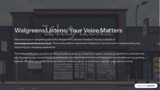 wwwwalgreenlistensurvey – Share Feedback and Earn Rewards at Walgreens