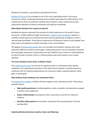 Rainbow Fine Jewelry  Luxury Brands and Statement Pieces