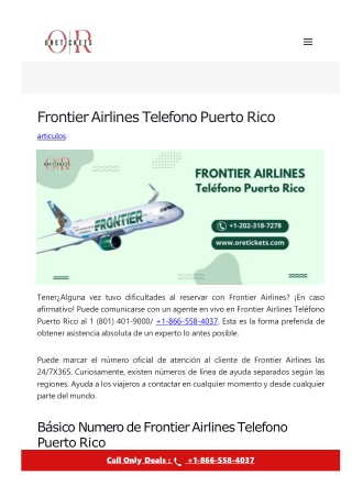 Frontier Airlines Telefono Puerto Rico