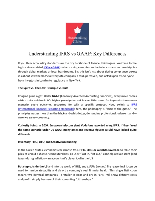 Understanding IFRS vs GAAP: Key Differences
