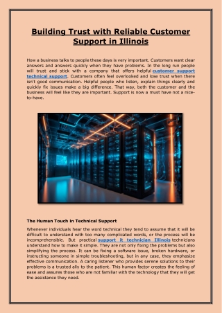 Building Trust with Reliable Customer Support in Illinois