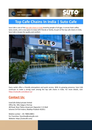 Top Cafe Chains In India