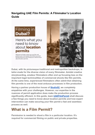 Navigating UAE Film Permits_ A Filmmaker’s Location Guide