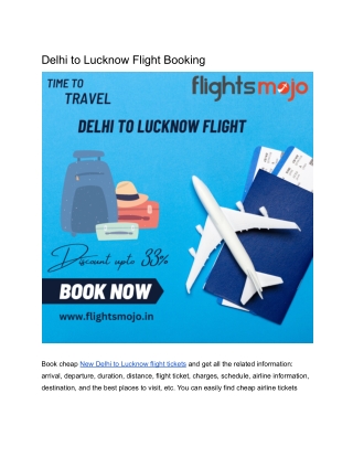 Delhi to Lucknow Flight Booking