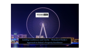 Guiding Confidence and Clarity – Mohamed Elaidy’s Approach to Dubai’s Property E