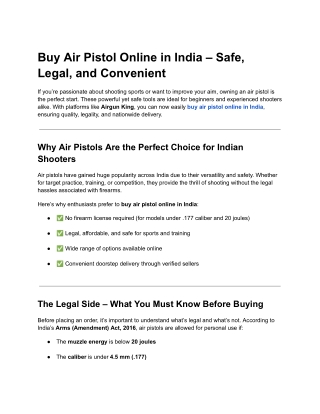 Buy Air Pistol Online in India