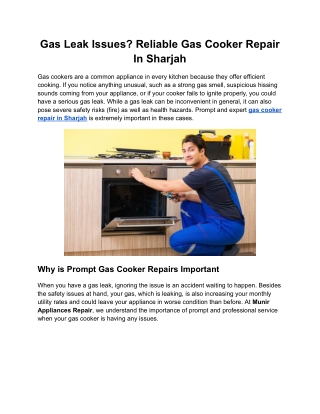 Gas Leak Problems_ Expert Gas Cooker Repair in Sharjah