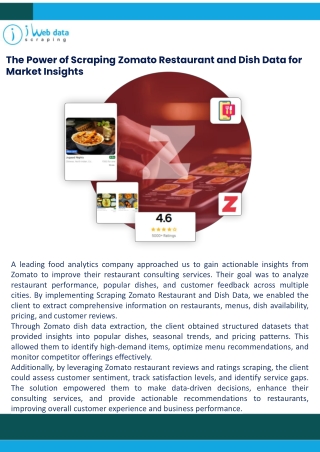 The Power of Scraping Zomato Restaurant and Dish Data for Market Insights