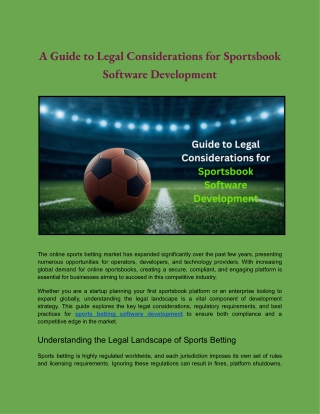 A Guide to Legal Considerations for Sportsbook Software Development