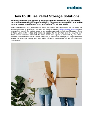 How to Utilise Pallet Storage Solutions