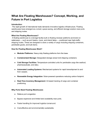 What Are Floating Warehouses