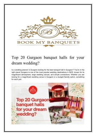 top banquet halls gurgaon for your dream wedding