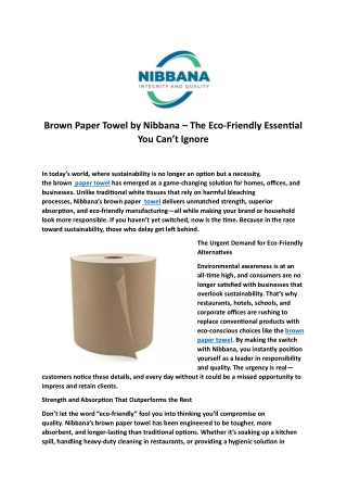 Brown Paper Towel by Nibbana