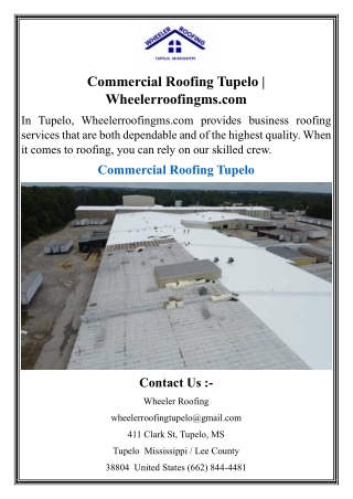 Commercial Roofing Tupelo  Wheelerroofingms