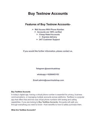 Buy Textnow Accounts