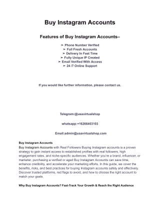 Buy Instagram Accounts