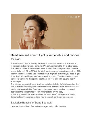 Dead sea salt scrub_ Exclusive benefits and recipes for skin