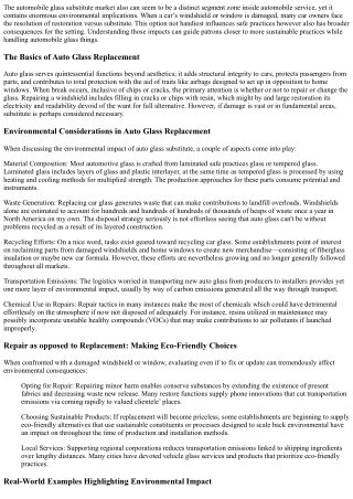 The Environmental Impact of Auto Glass Replacement: A Closer Look