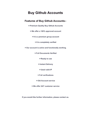Buy Github Accounts