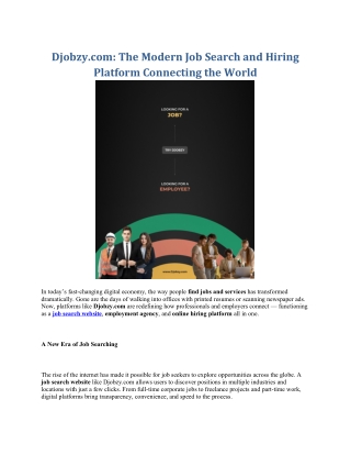 Djobzy.com The Modern Job Search and Hiring Platform Connecting the World