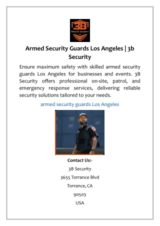 Armed Security Guards Los Angeles | 3b Security