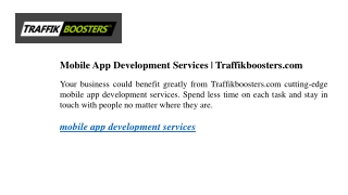 Mobile App Development Services  Traffikboosters.com