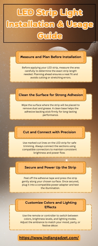 LED Strip Light Installation & Usage Guide