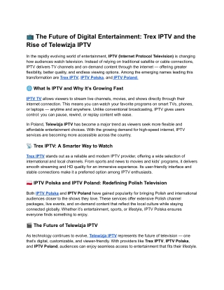 _Trex IPTV and the Rise of Telewizja IPTV