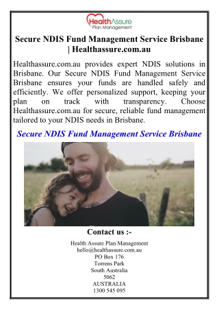 Secure NDIS Fund Management Service Brisbane | Healthassure.com.au