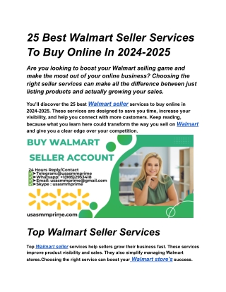 25 Best Walmart Seller Services To Buy Online In 2024-2025