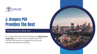 J. Gregory PEO  Provides The Best PEO Services In New York